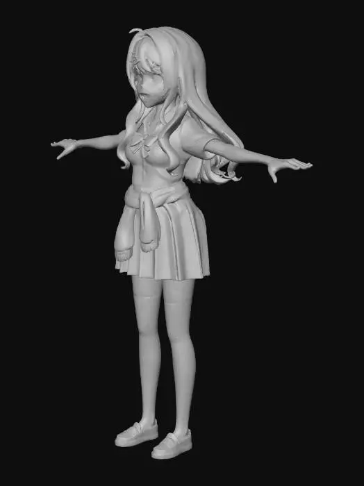 3D model for Cheerful Schoolgirl Character