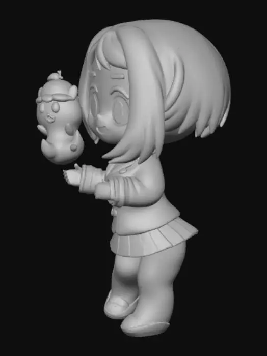 3D model for Chibi Girl with Hamster