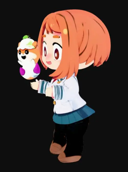 3D model for Chibi Girl with Hamster