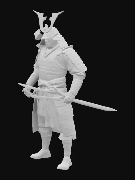 3D model for samurai with katana in his hands