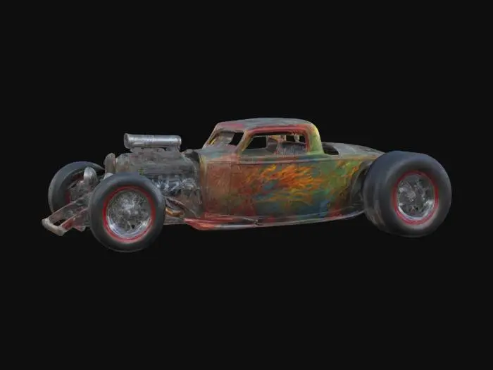 3D model for advanced quality high detail hot-rod.