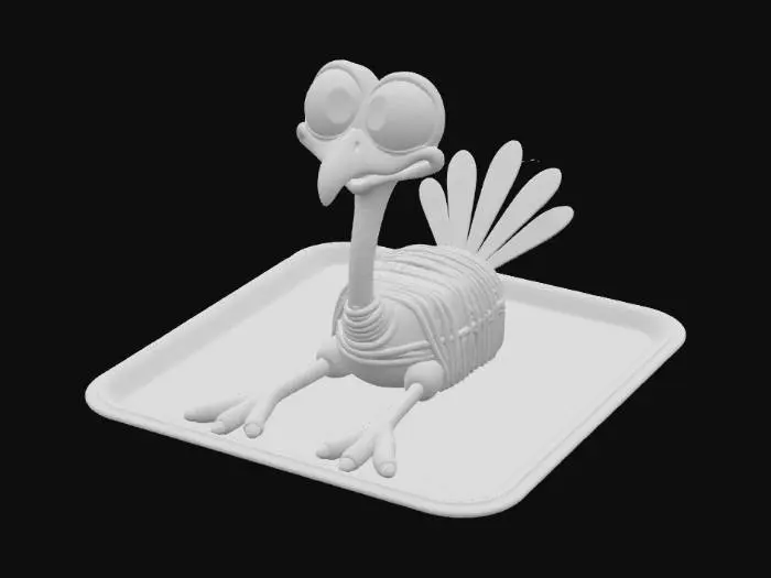 3D model for Gobble Surprise, turkey dinner #food#