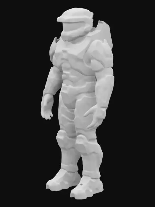 3D model for #game figure#, high quality chief from halo with advanced high-tech armor.