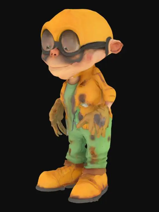 3D model for bio toxic all green glowing cartoon in high realism high detail advanced realism texturing.