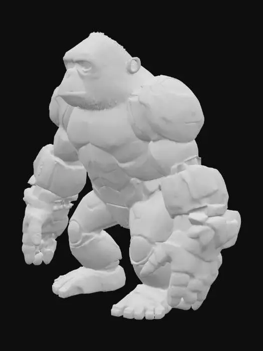 3D model for a high-quality high detail steam punk hyper gorilla figurine.