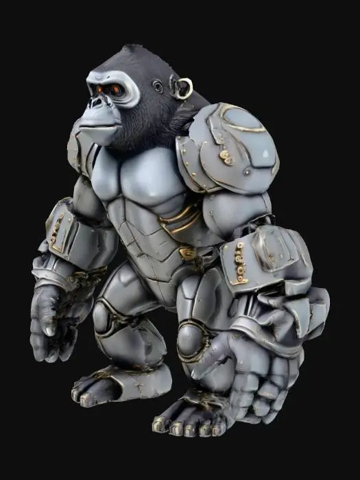 3D model for a high-quality high detail steam punk hyper gorilla figurine.