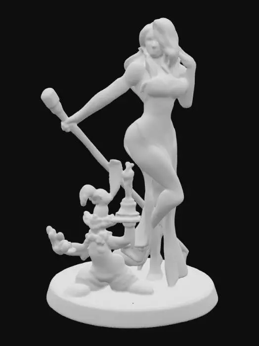 3D model for Cartoon Duo Statue