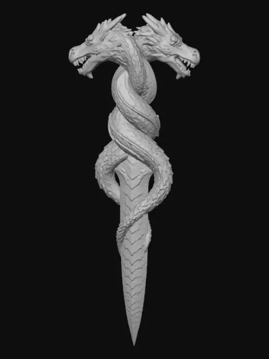 3D model for Enchanted Twin Dragons Dagger