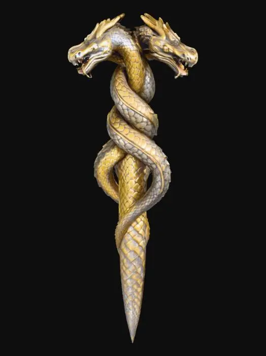 3D model for Enchanted Twin Dragons Dagger