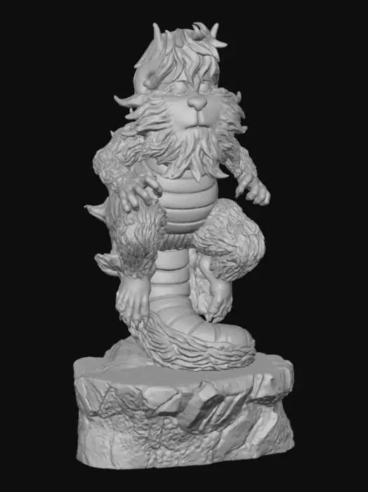3D model for Whimsical Creature in Colorful Fur