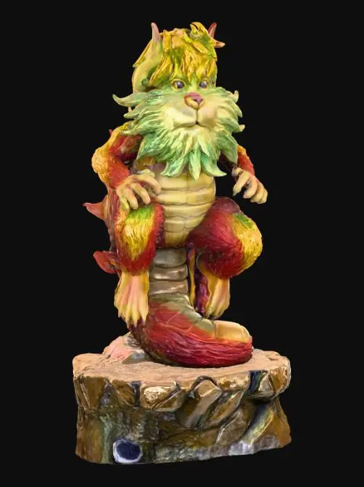 3D model for Whimsical Creature in Colorful Fur