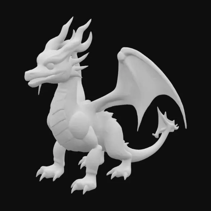 3D model for high quality high detail advanced realm silver dragon.