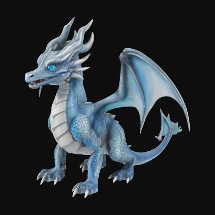 3D model for high quality high detail advanced realm silver dragon.