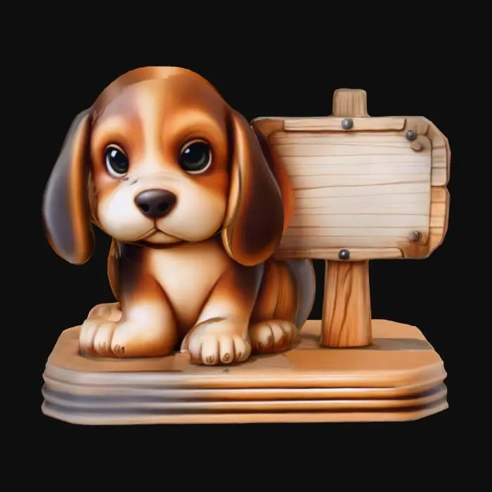 3D model for Puppy and Sign