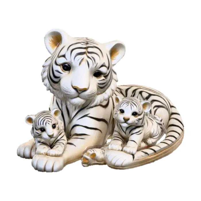 Tiger Family Moment - Cub 3D model, AI generated