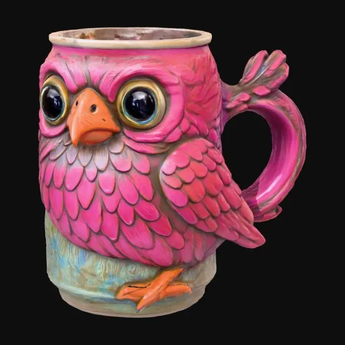 3D model for Pink bird mug