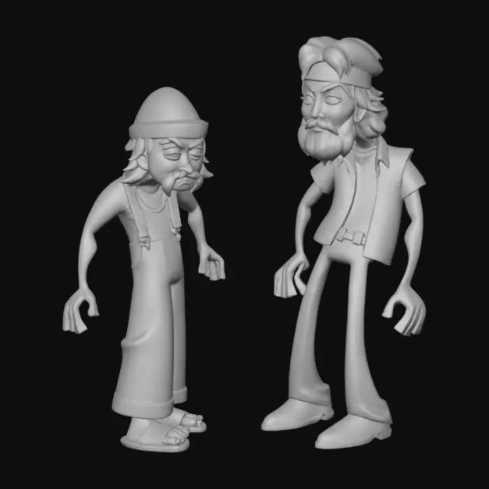 3D model for Biker Cartoon Duo