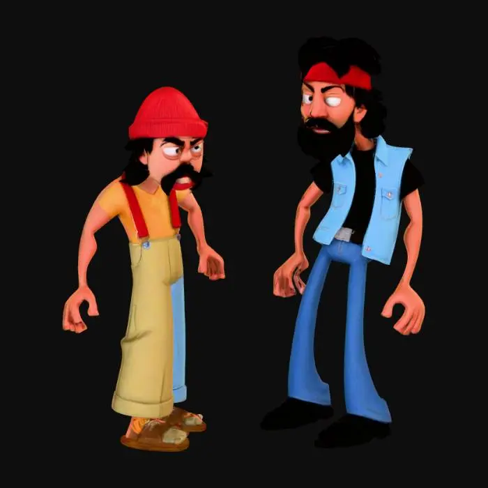 3D model for Biker Cartoon Duo