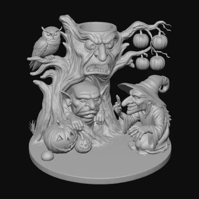 3D model for Enchanted Halloween Forest Tea Light #Halloween2025#