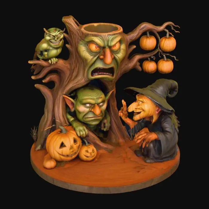 3D model for Enchanted Halloween Forest Tea Light #Halloween2025#