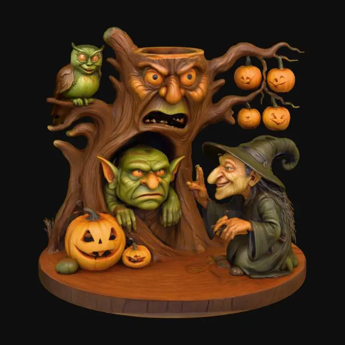 3D model for Enchanted Halloween Forest Tea Light #Halloween2025#