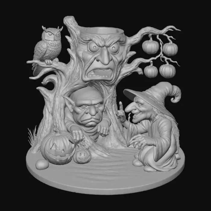 3D model for Enchanted Halloween Forest Tea Light #Halloween2025#