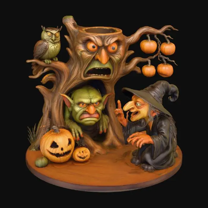 3D model for Enchanted Halloween Forest Tea Light #Halloween2025#