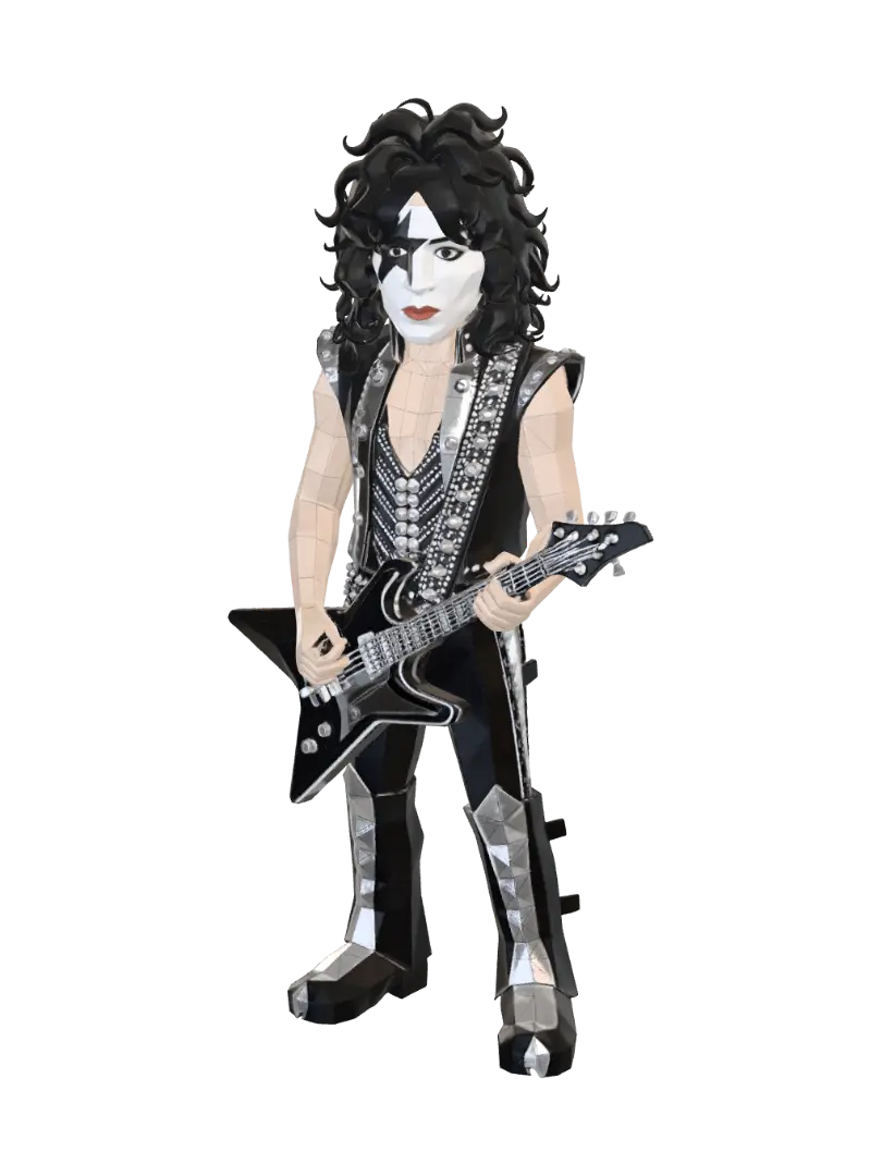Papercraft Rock Star - Rockstar 3D model, vytvořený pomocí AI