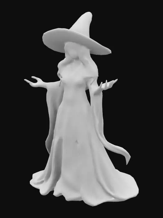 3D model for A 3d Model of a Witch, she is unarmored and unarmed.
