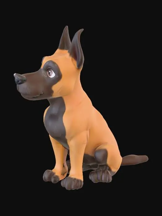 3D model for CREA UNA ACTION FIGUR A FOMRA DI CANE SEDUTO TIPO AMSTAFF
