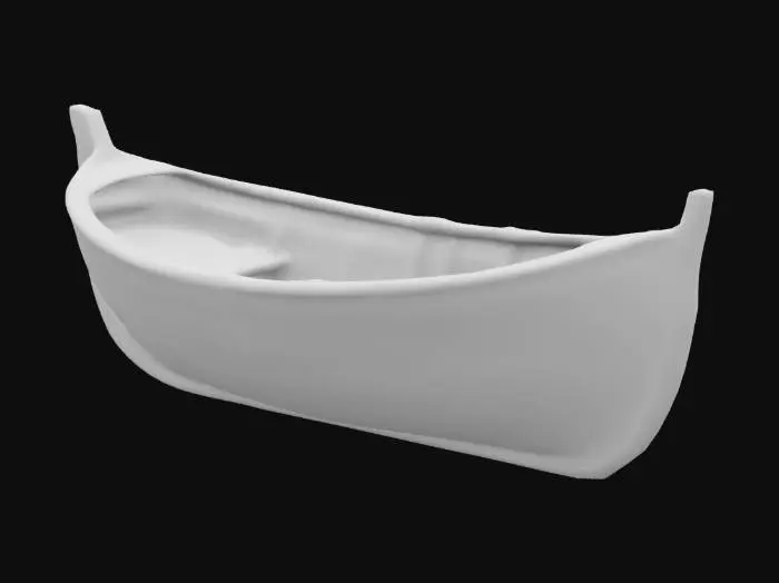 3D model for small medieval rowing boat without paddles, high detail, realistic