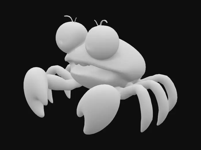 3D model for cartoon crab, 4k