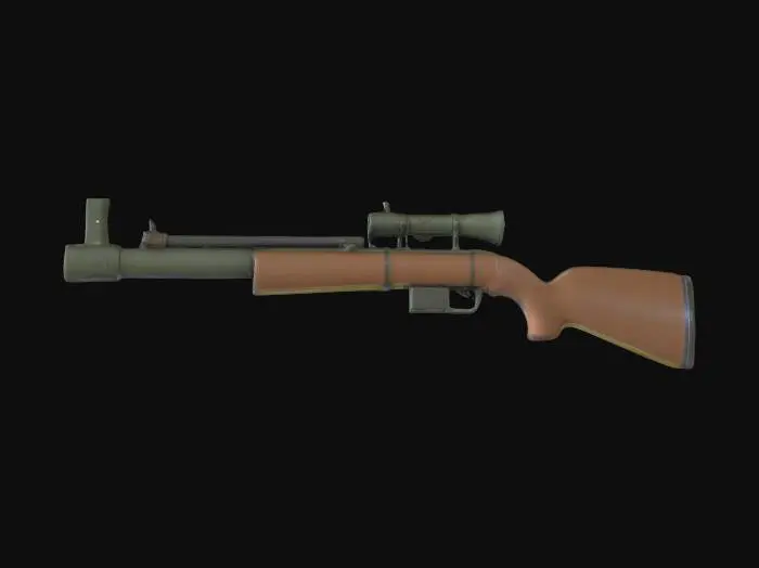 3D model for WWII bazooka, ultra realistic, 4k