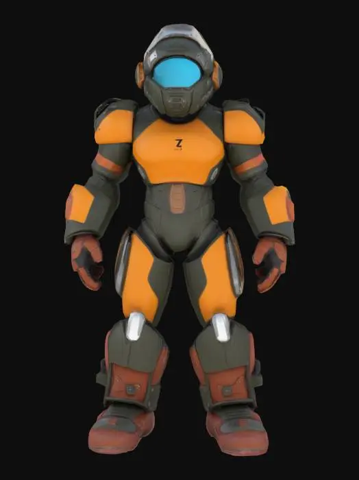 3D model for #cartoon character# sci-fi soldier standing in A-pose, unreal engine 5, highest quality, highest resolution, insane detailed, character design, z-brush, v-ray