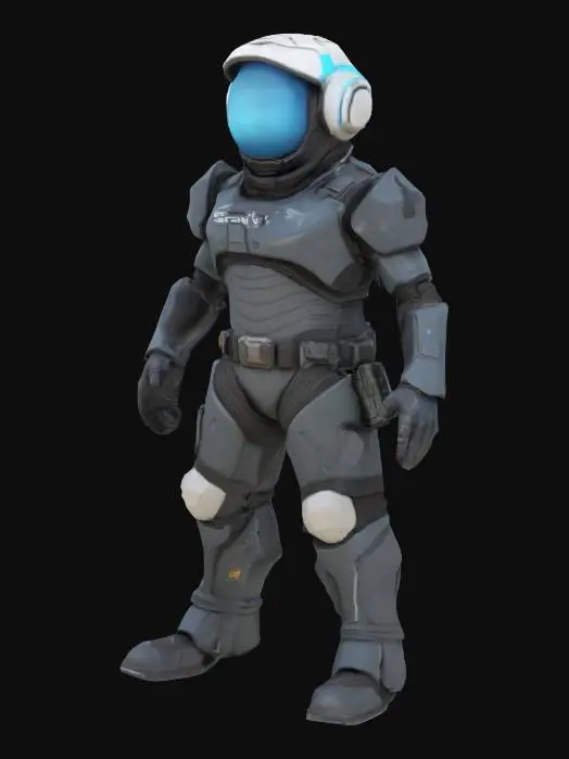 3D model for #cartoon character# sci-fi soldier standing in A-pose, unreal engine 5, highest quality, highest resolution, insane detailed, character design, z-brush, v-ray