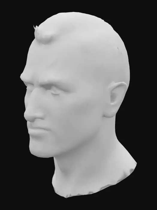 3D model for male head, rough, with scar across his eye, ultra realistic, 4k