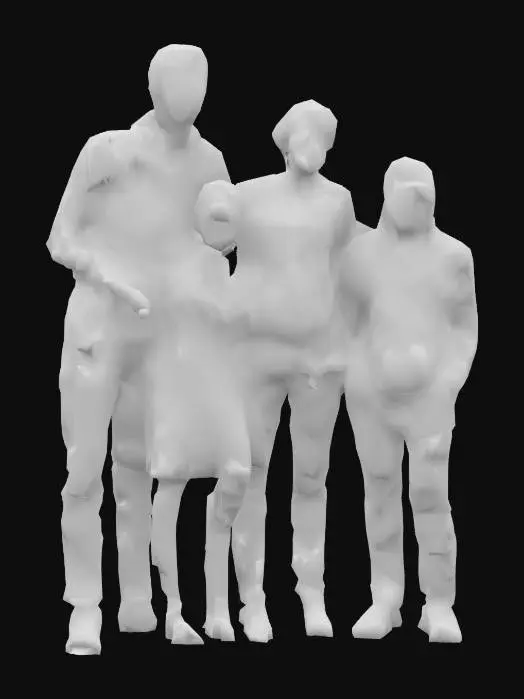 3D model for casually posing group of friends, ultra realistic, 4k