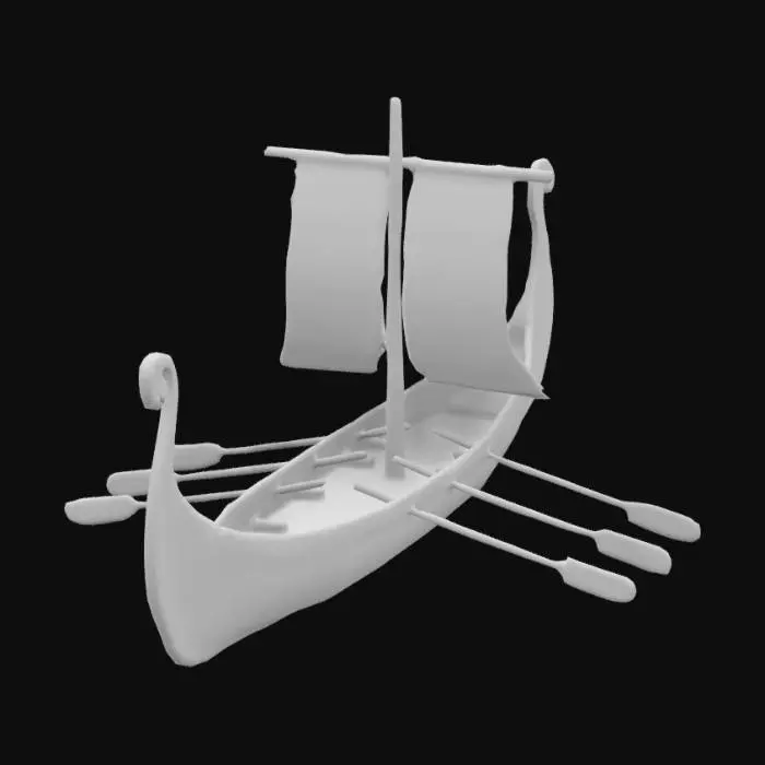 3D model for small medieval rowing boat