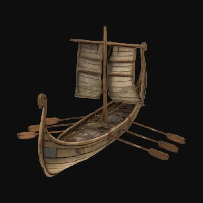 3D model for small medieval rowing boat
