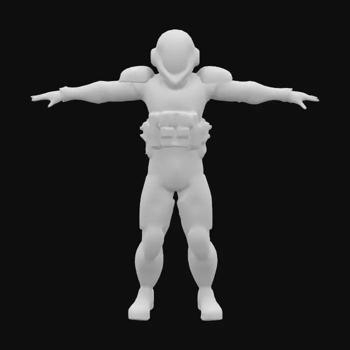 3D model for sci-fi pilot standing in a T-pose