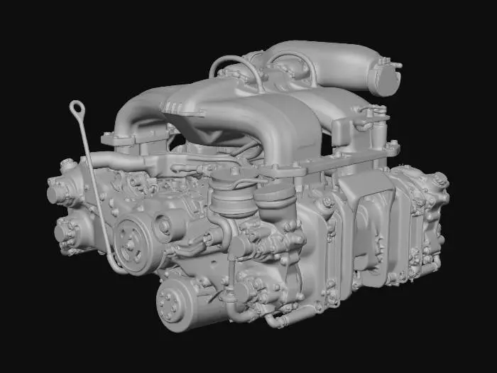 3D model for Four-View Engine Montage