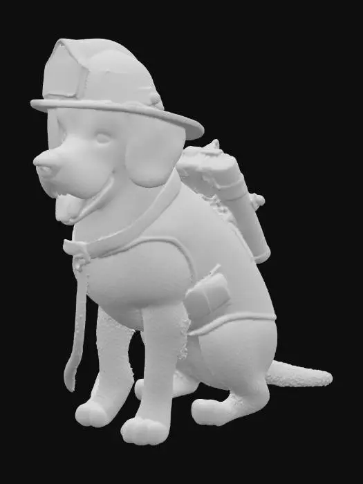3D model for Make a dog of th breed golder retriver as if it was a firefighter, keep the dog realistic and appropriate to a the real life thing aswell as keeping the theme of a fire fighter.