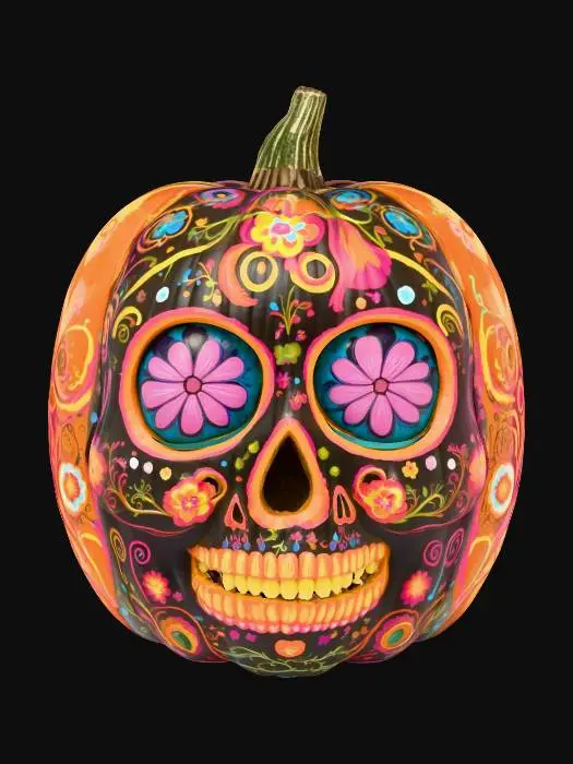 3D model for Sugar Skull Pumpkin