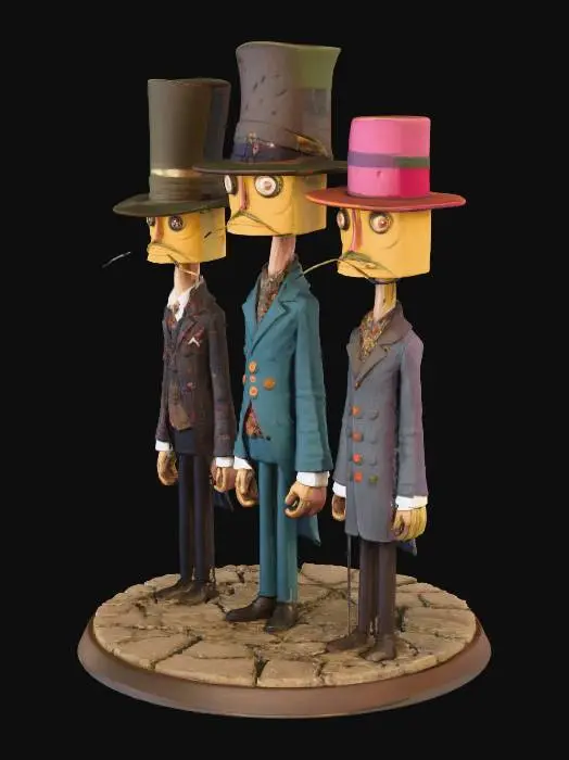 3D model for Victorian Avian Trio