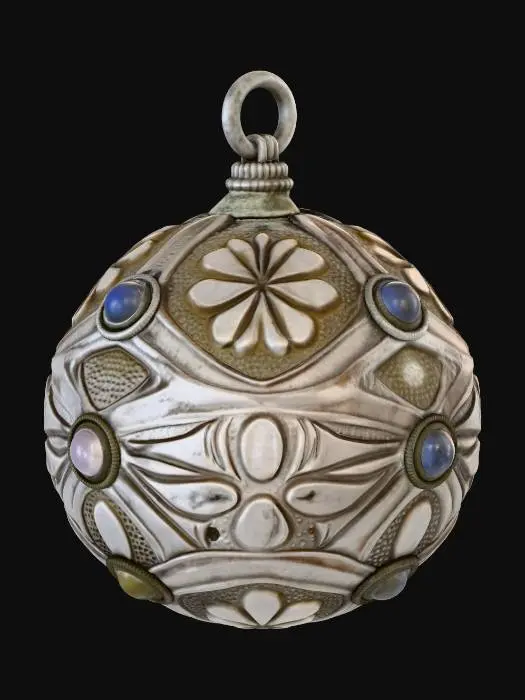 3D model for Ornate Silver Sphere Pendant