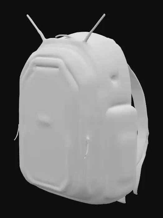 3D model for sci-fi backpack with antenna
