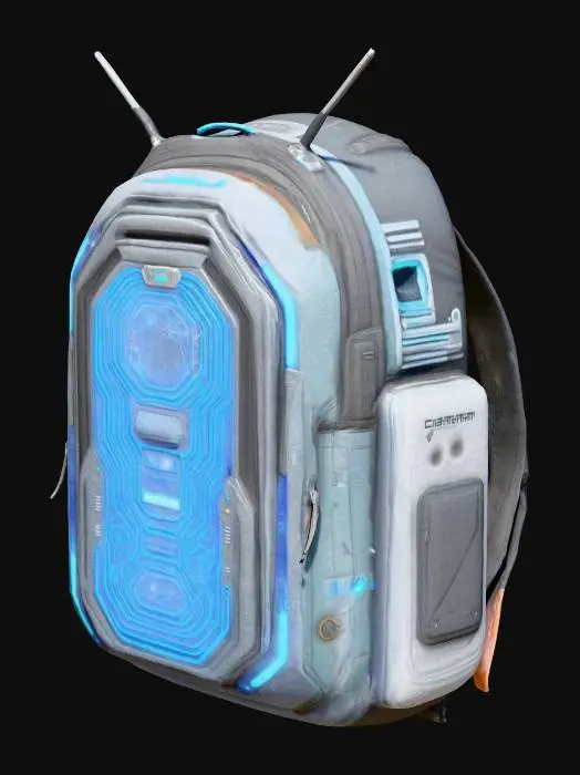 3D model for sci-fi backpack with antenna