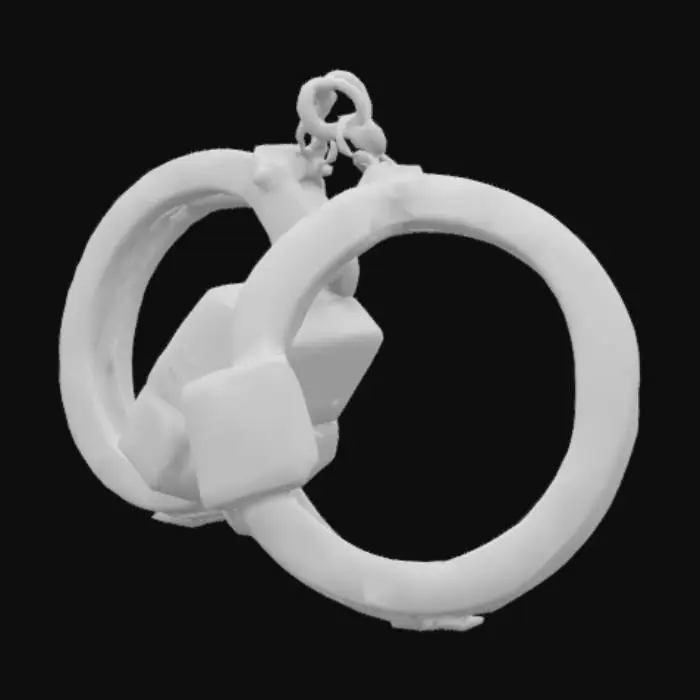 3D model for наручники которые будут иметь элементы снежинок и будут состоять из черного красного и немного голубого цвета
