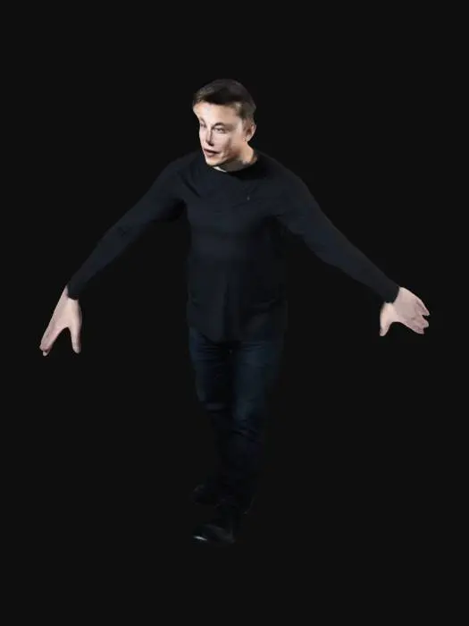3D model for Elon Musk with long arms t-posing