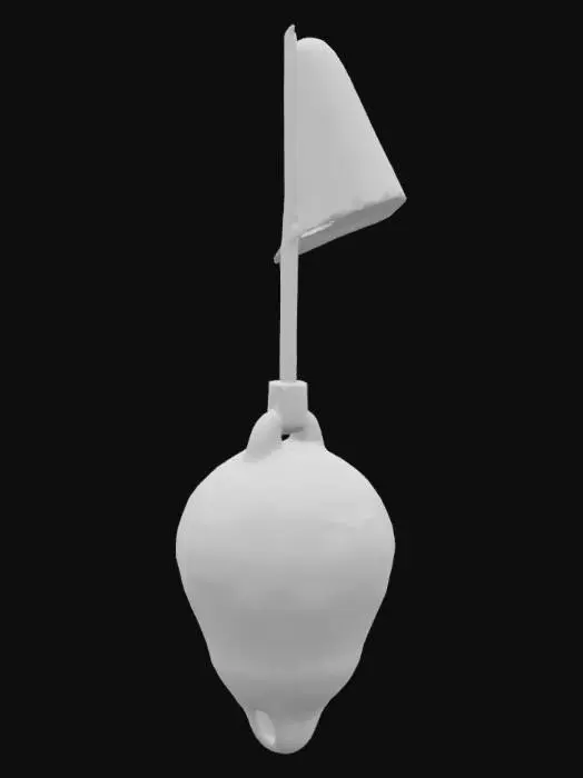 3D model for Green Buoy with Flag